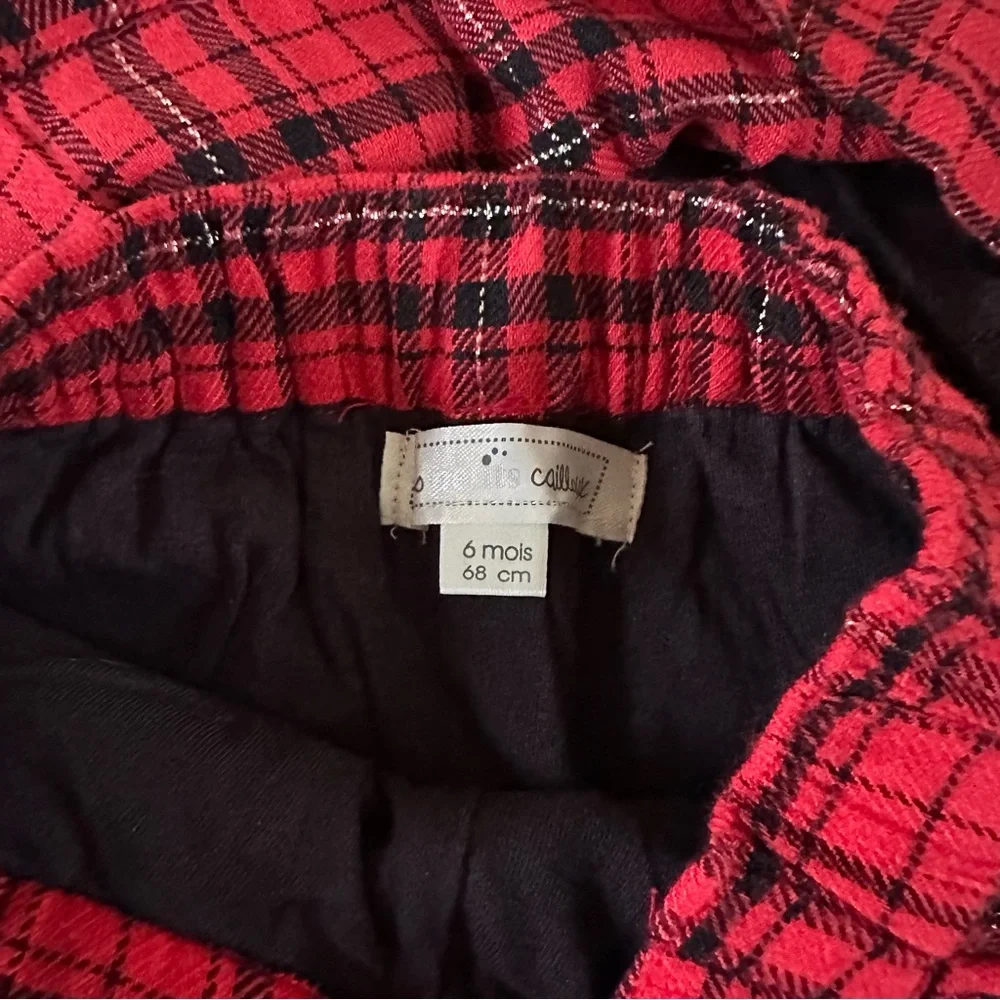 Mes Petites Cailloux Plaid Bubble Short Set